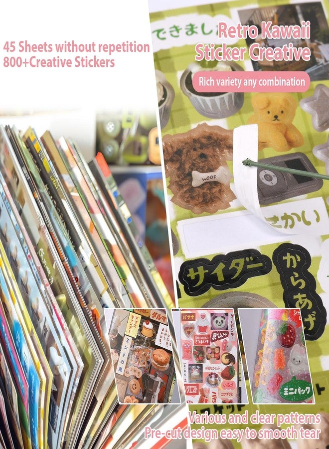 GLECTG Japanese Manga Style Sticker Book, 45 Sheets Romantic Memory Series with 800+ Cute Designs, Japanese Aesthetic Stickers for DIY Scrapbooking Journaling Diary Notebooks - Image 3